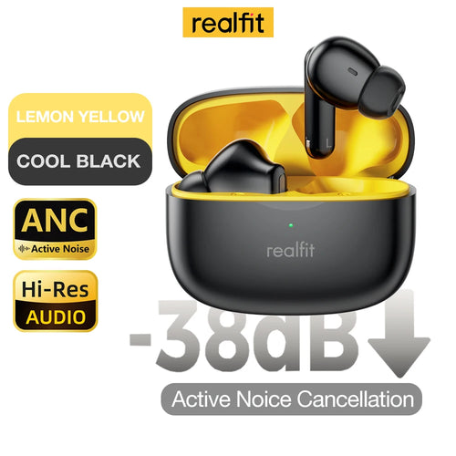 Realfit F3 ANC Active Noice Cancellation Bluetooth Earphones HIFI