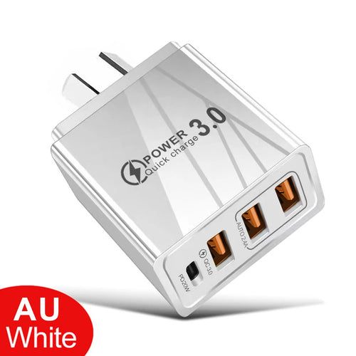 48W USB Charger QC 3.0 Type C PD Fast Charge For iPhone 12 13 Max