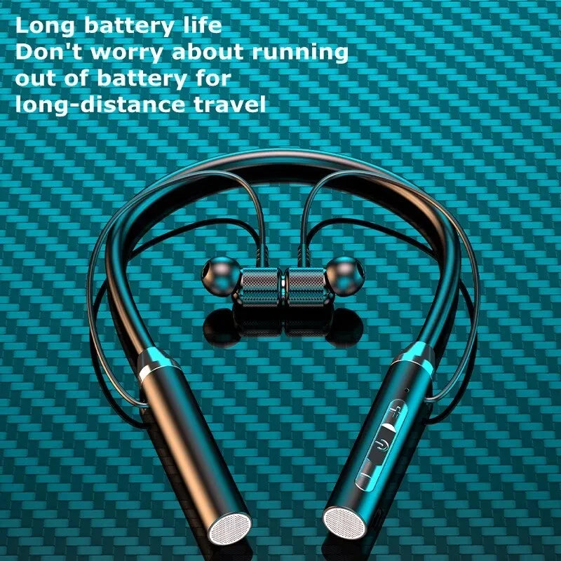 Wireless Headphones Bluetooth 5.0 Neckband Earphones Silicone Hifi 9D