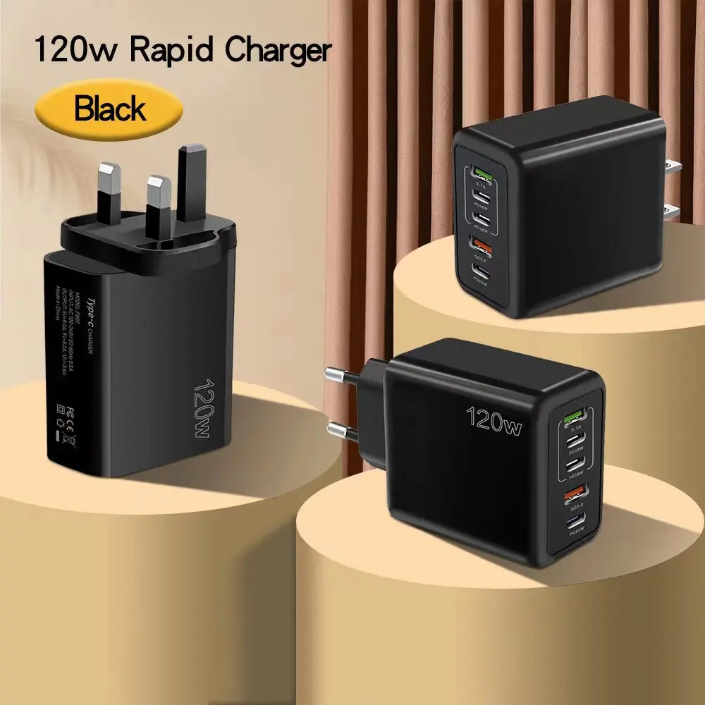 USB C Charger Fast Charging Type C 3 PD + 2 USB QC3.0 Mobile Phone