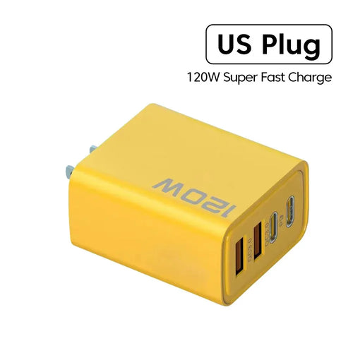 Total 120W USB Fast Charger Type C PD Phone Charger Adapter Quick