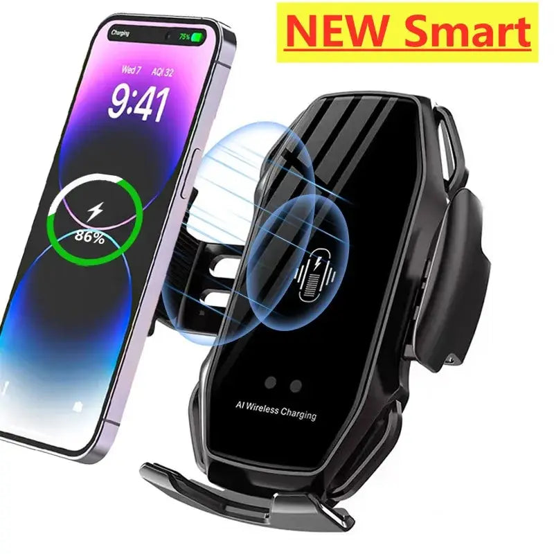 Car Wireless Charger Auto Car Phone Holder Mount 15W Fast Car Wireless