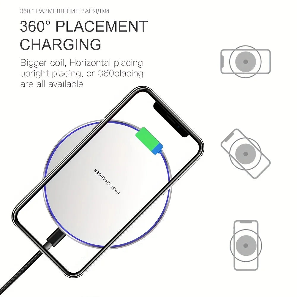 30W Wireless Charger Pad for iPhone 15 14 13 12 Pro Max X Samsung