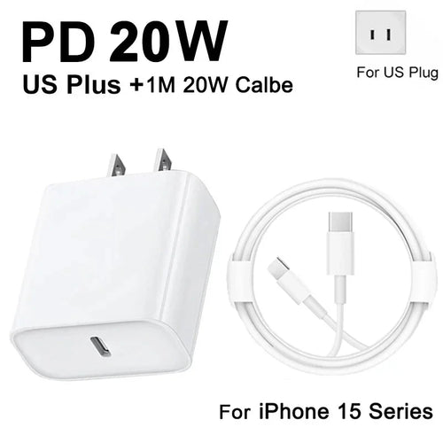 For iPhone 16 15 Samsung PD 20W USB Type C Charger Fast Charging Power