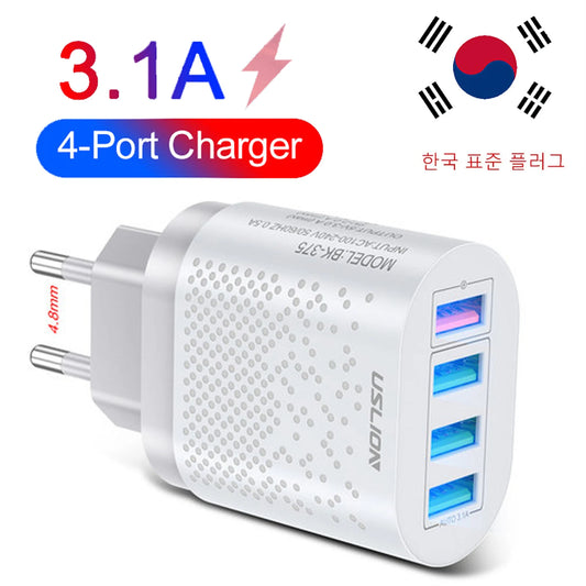 Korean USB Fast Charger KR Plug USB Charger QC3.0 Quick Charge 3A