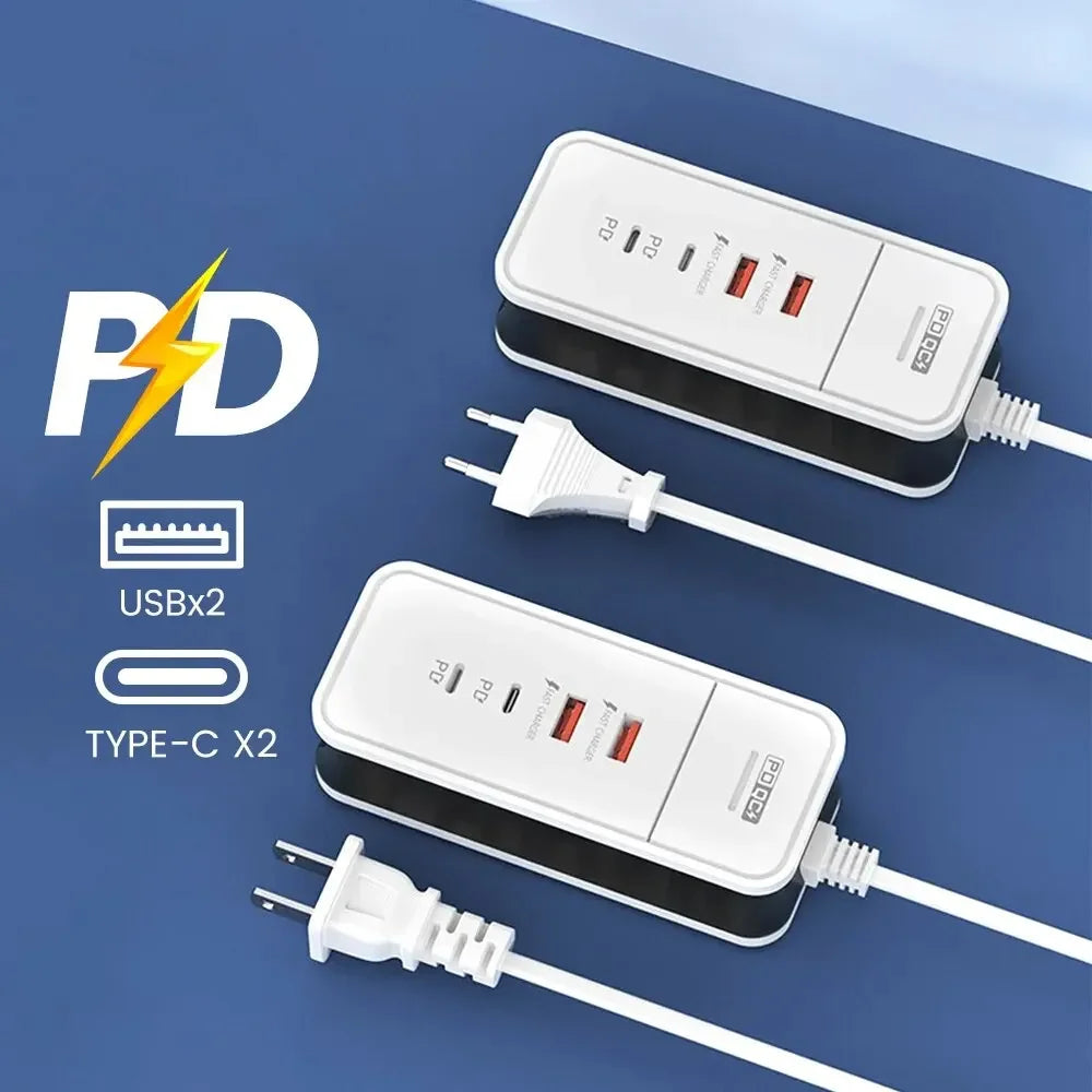 4 Port USB Charger QC 3.0 PD 12W Fast Charging Wall Charger for Xiaomi