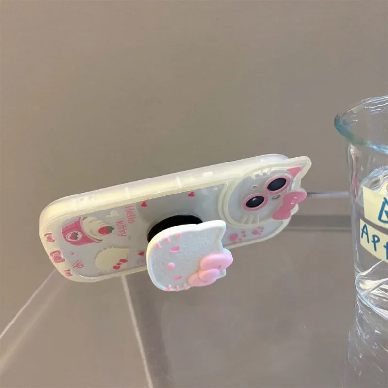 Sanrio Hello Kitty Stand Phone Cases For iPhone 16 15 14 11 13 12 Pro