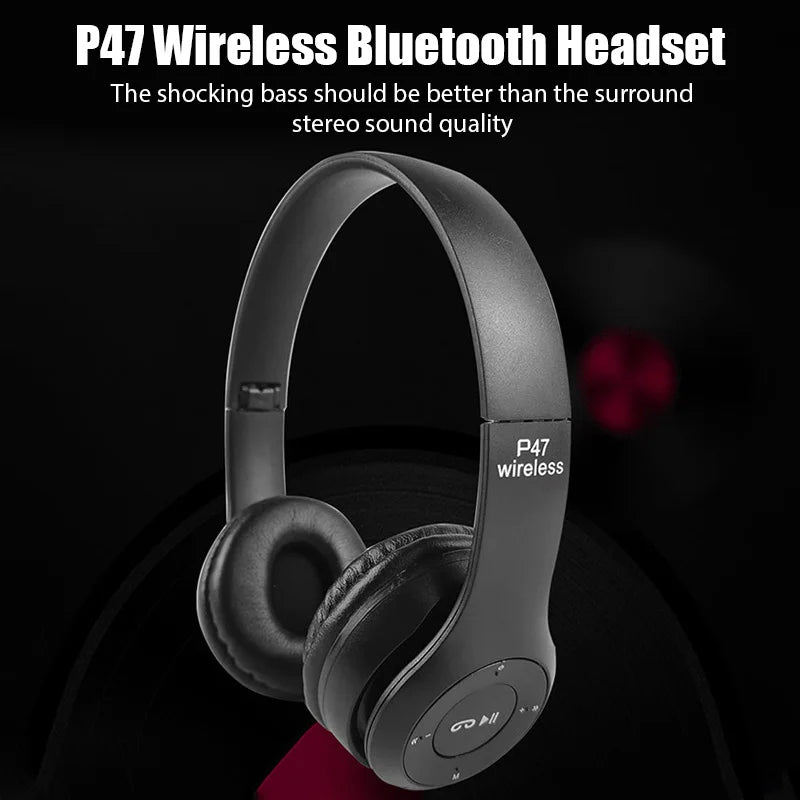 P47 Wireless bluetooth headphone With Mic Noise Cancelling Headsets