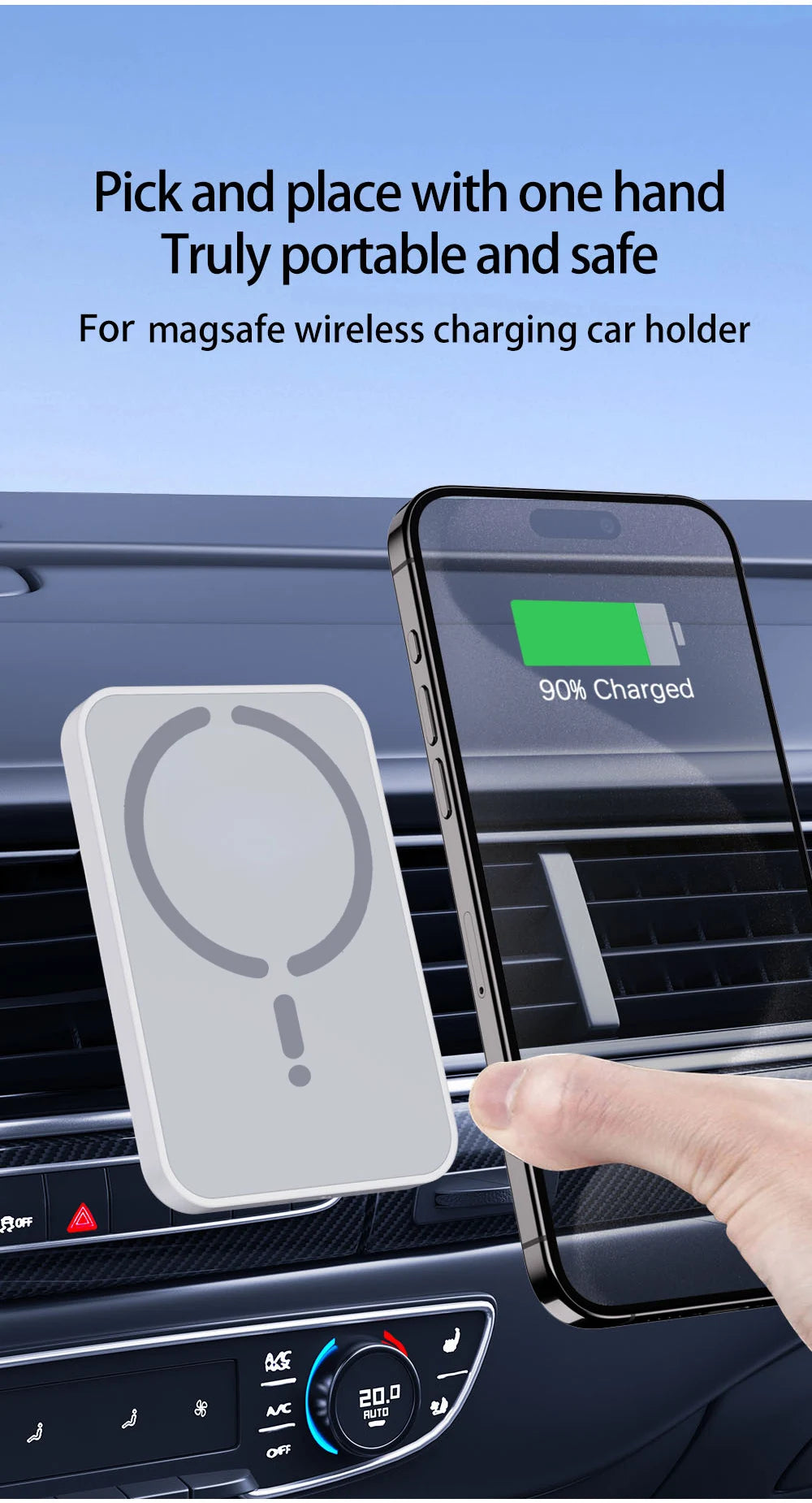 15W Magnetic Car Wireless Charger For Magsafe iPhone 12 13 14 15 16