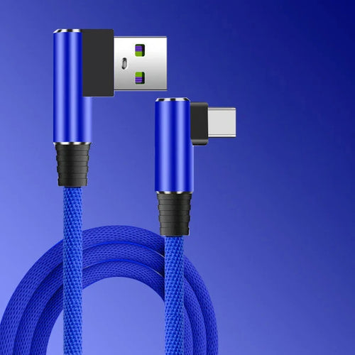 5A USB C Cable 90 Degree Elbow Fast Charge Phone Charger Type C Data