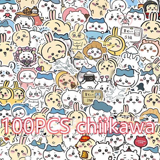 100Pcs/Set kawaii chiikawa Sticker Cartoon Cute Stickers DIY Phone