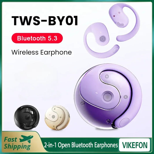 OWS Wireless Headphones Bluetooth Headset with Mics HiFi Stereo Sound