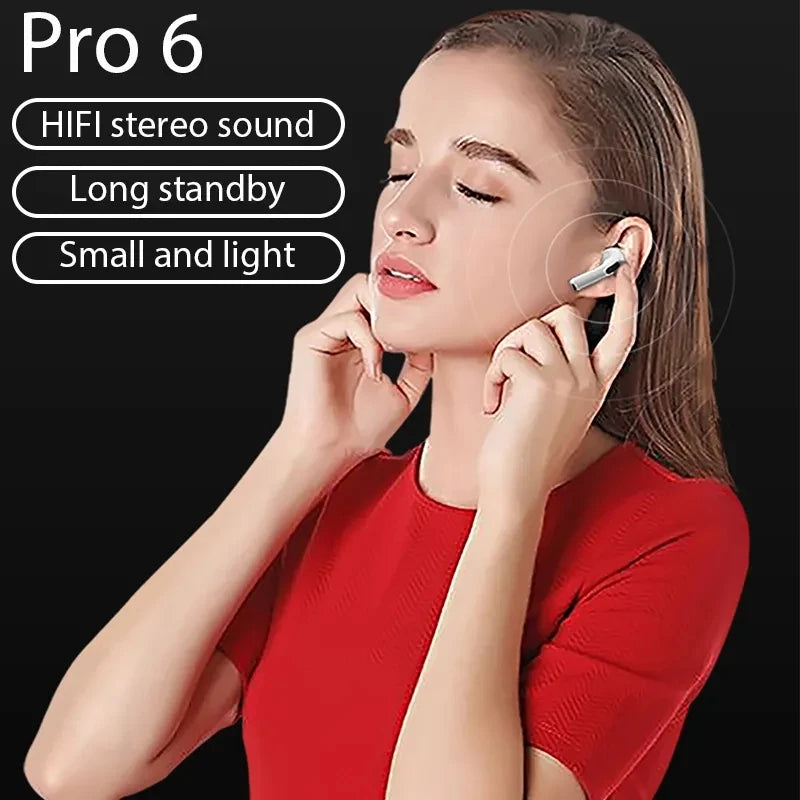 Air Pro 6 TWS Wireless Bluetooth Earphones Headphones Mini Earpone