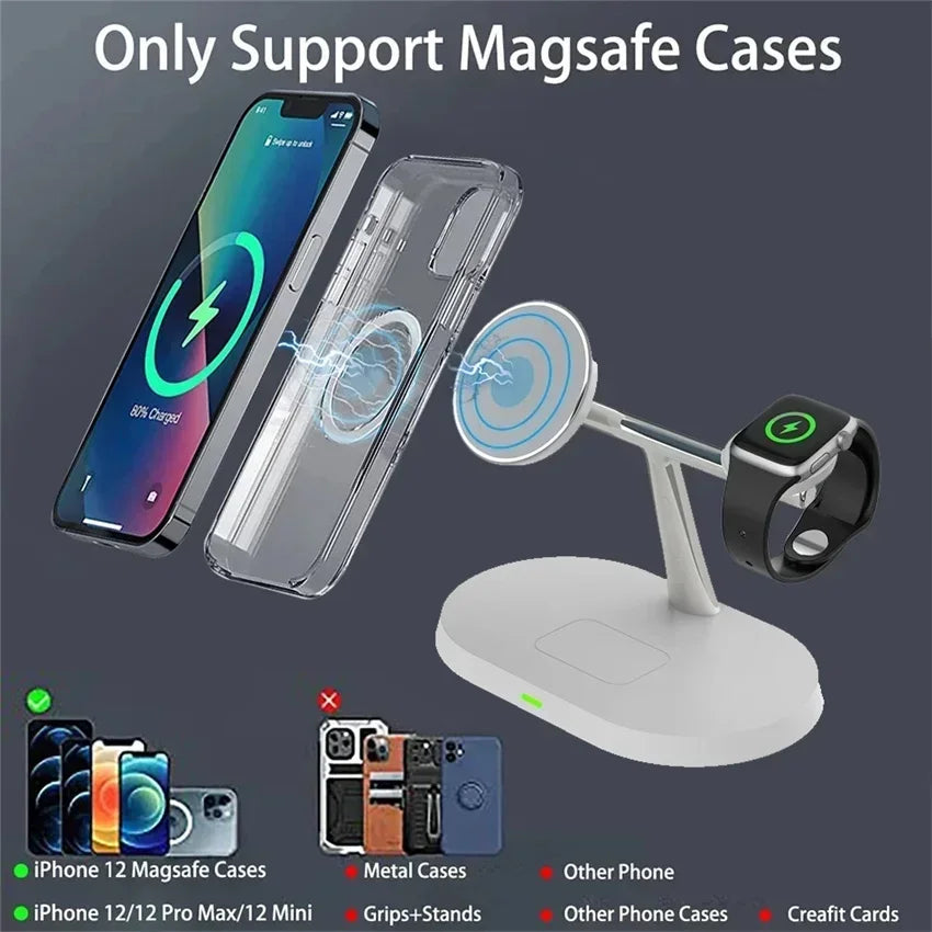 Magnetic Wireless Charger Stand for iPhone 15 14 13 12 Pro Max Apple