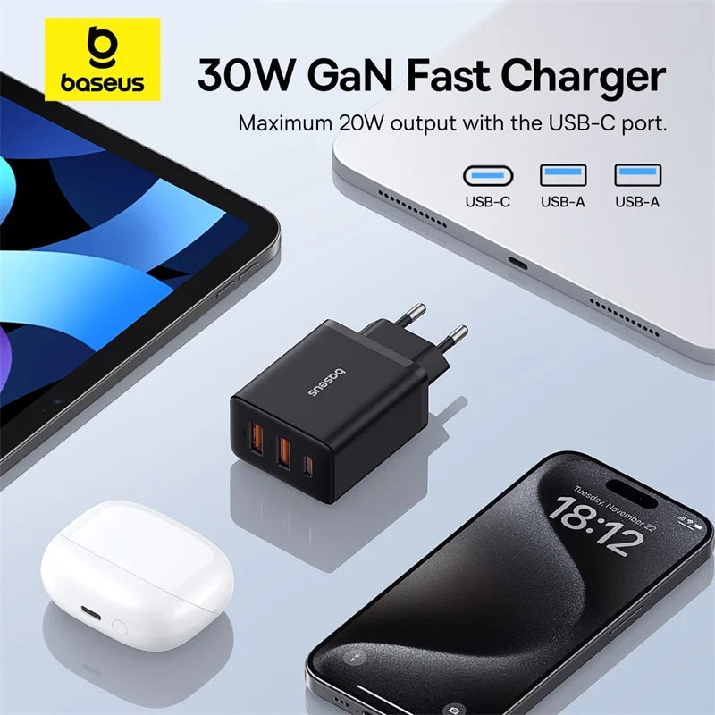 Baseus 30W USB Type C Charger Phone Charger PD Quick Charge For