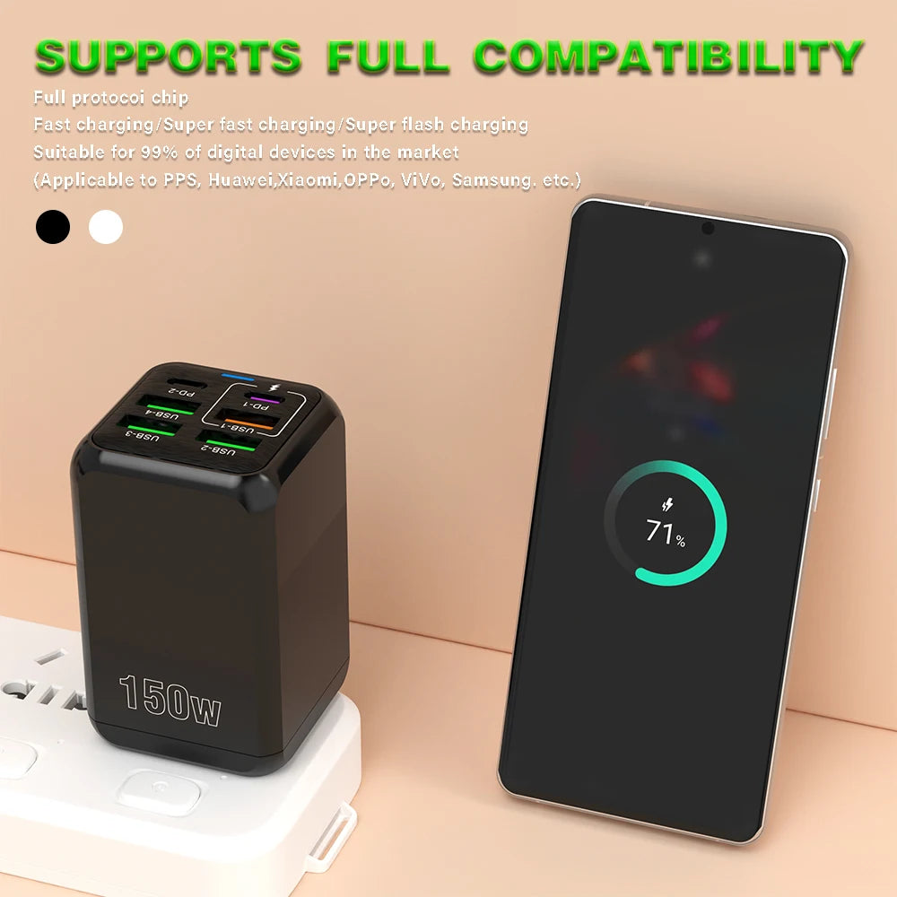 6 Ports USB C Charger Super Fast Charging Type C PD QC3.0 USB C Phone