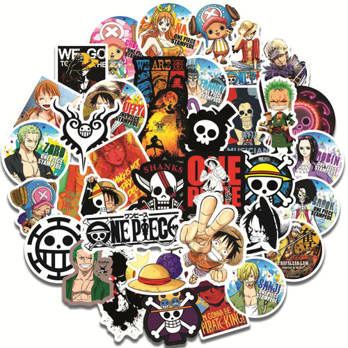 50pcs One Piece Sticker Pack Waterproof Anime Stickers  Cute Phone