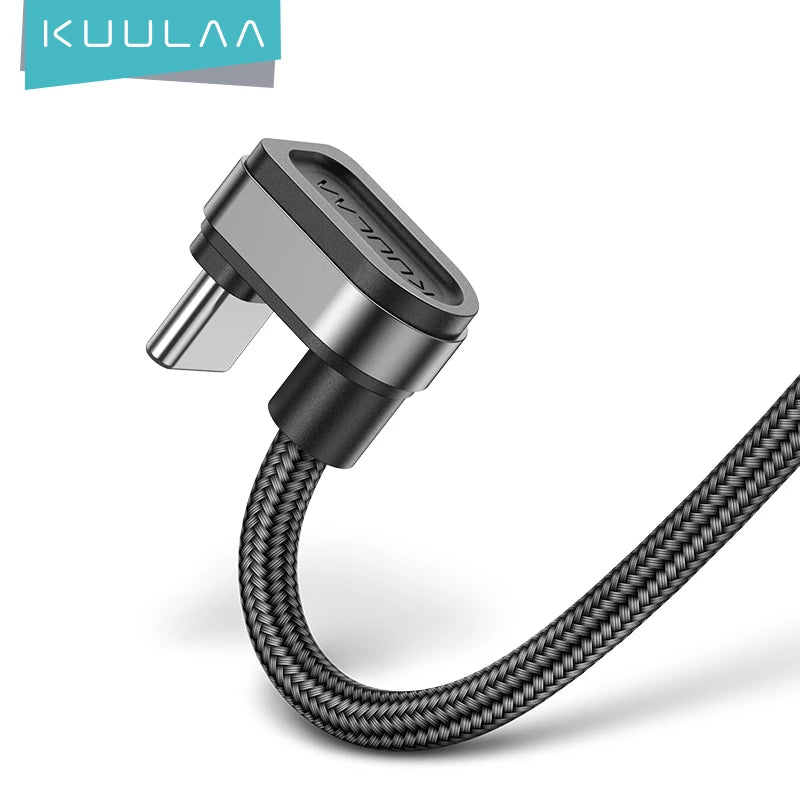 KUULAA USB Type C Cable 180 Degree Fast Charging Mobile Phone Charger