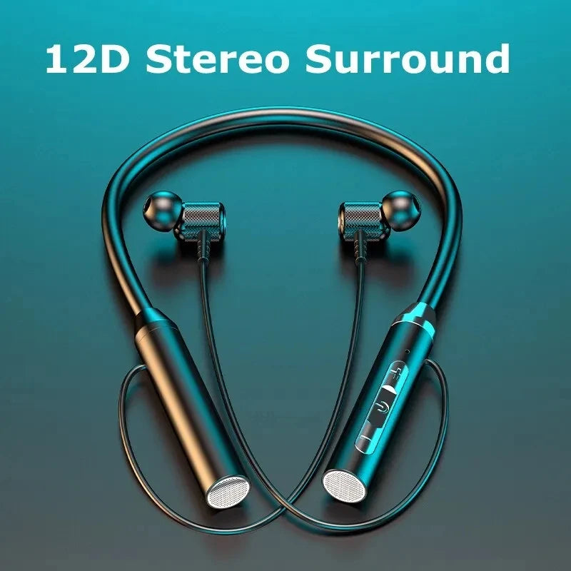 Wireless Headphones Bluetooth 5.0 Neckband Earphones Silicone Hifi 9D