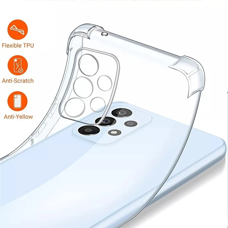 Luxury Clear Phone Case For Samsung Galaxy A52 Shockproof Case For