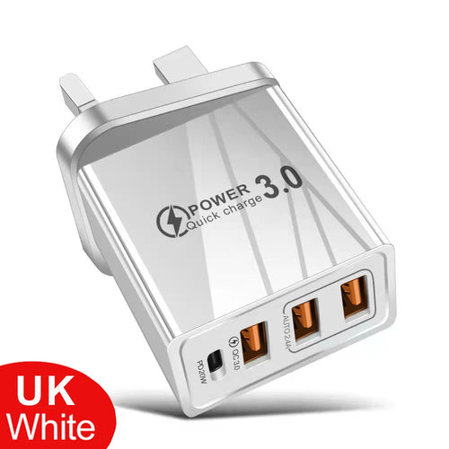 48W USB Charger QC 3.0 Type C PD Fast Charge For iPhone 12 13 Max