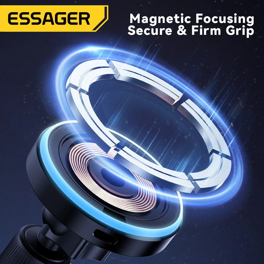 Essager Magnetic Wireless Charger Car Phone Holder 15W RGB Seven Color