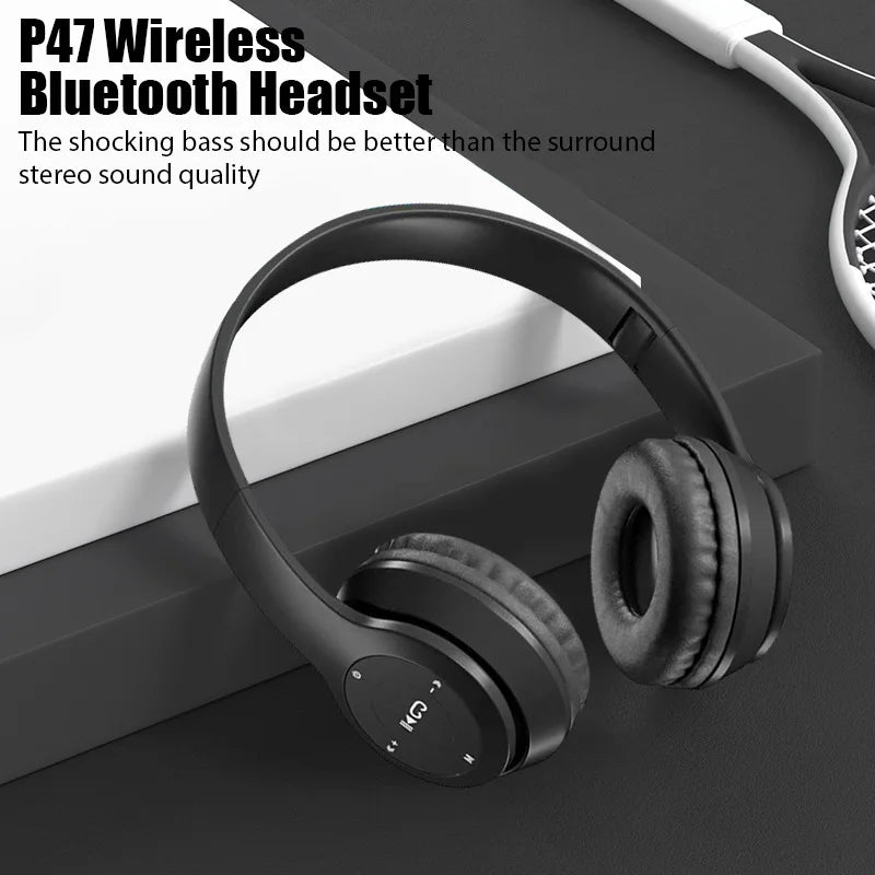 P47 Wireless bluetooth headphone With Mic Noise Cancelling Headsets