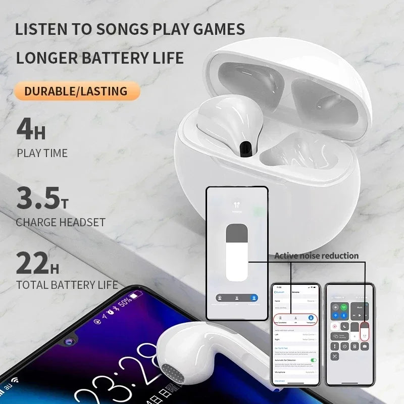 Original Pro 6 TWS Wireless Bluetooth Earphones Headphones Mini Fone