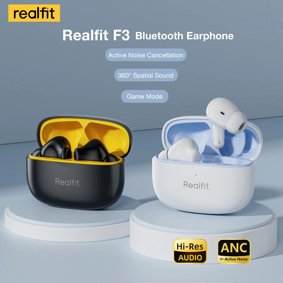 Realfit F3 ANC Active Noice Cancellation Bluetooth Earphones ENC Call