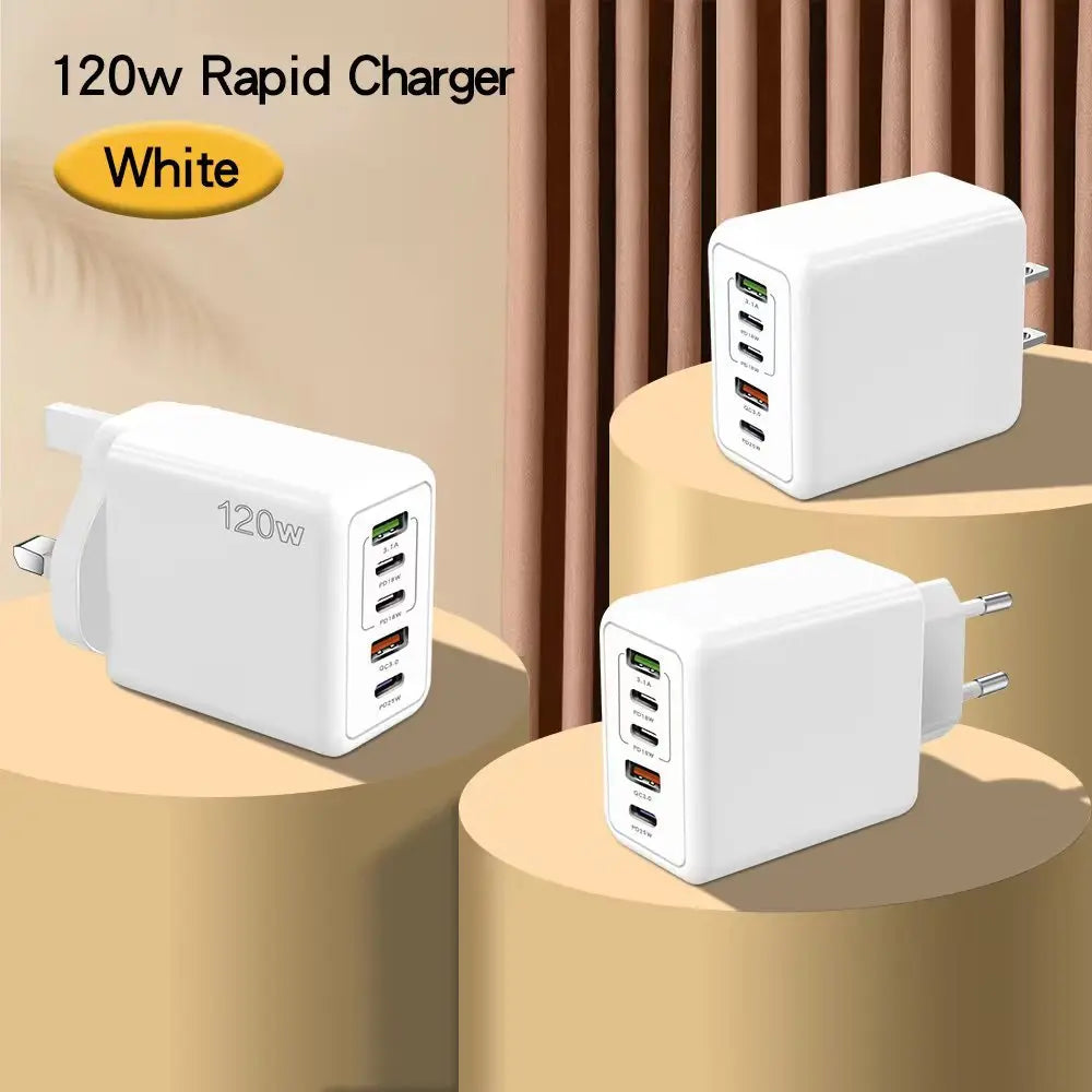 USB C Charger Fast Charging Type C 3 PD + 2 USB QC3.0 Mobile Phone