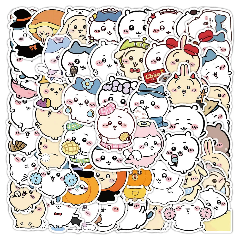 64PCS Cute Chiikawa Stickers Cartoon Laptop Phone Phone Case Luggage