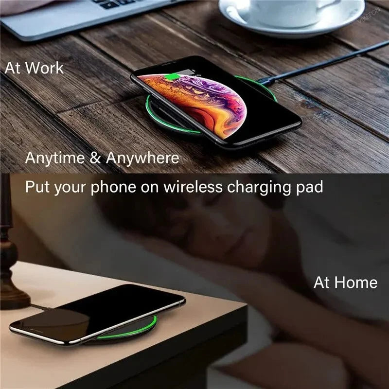 15W Wireless Charger Pad Compatible with iPhone 15/14/13/12/11/X