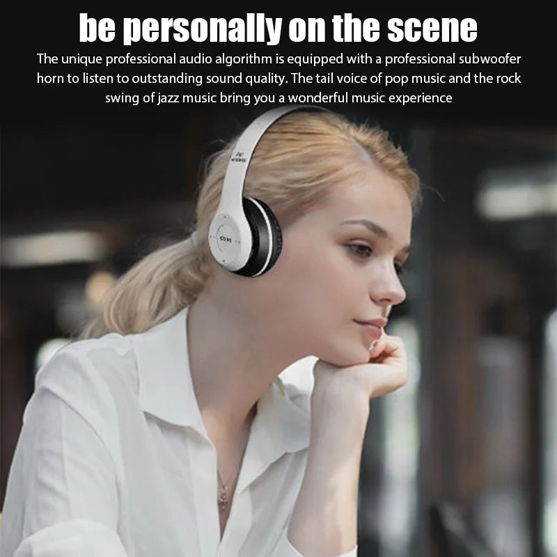 P47 Wireless bluetooth headphone With Mic Noise Cancelling Headsets