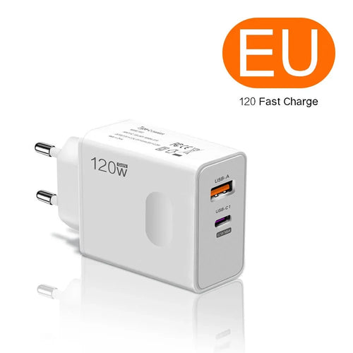 Total 120W USB Type C Fast Charging Charger PD Mobile Phone Quick