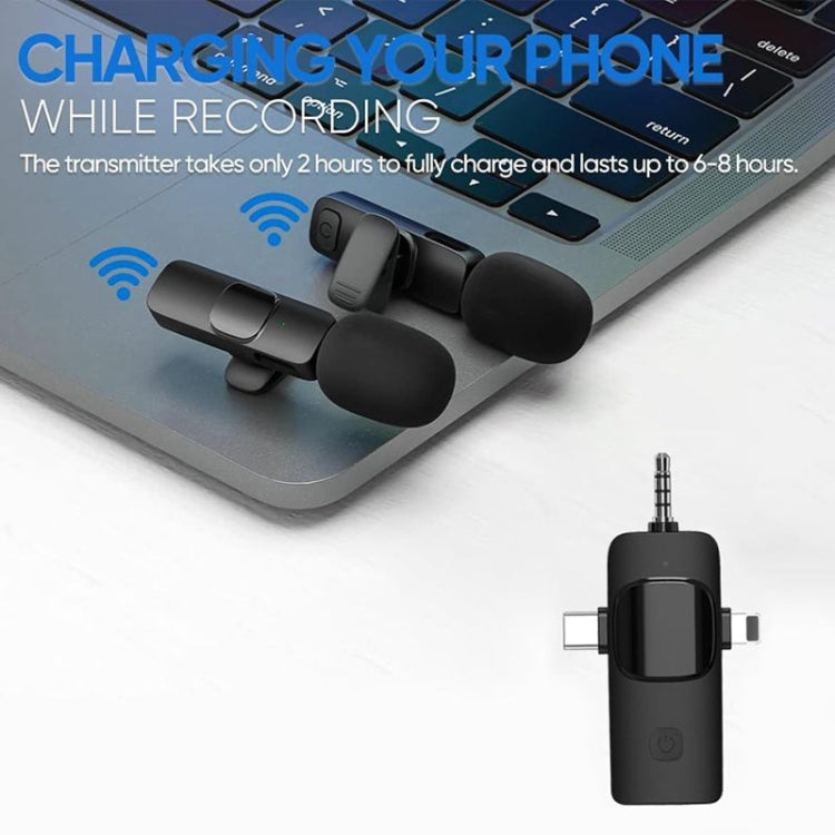 2 in 1 Wireless Lavalier Microphones for iPhone / Android