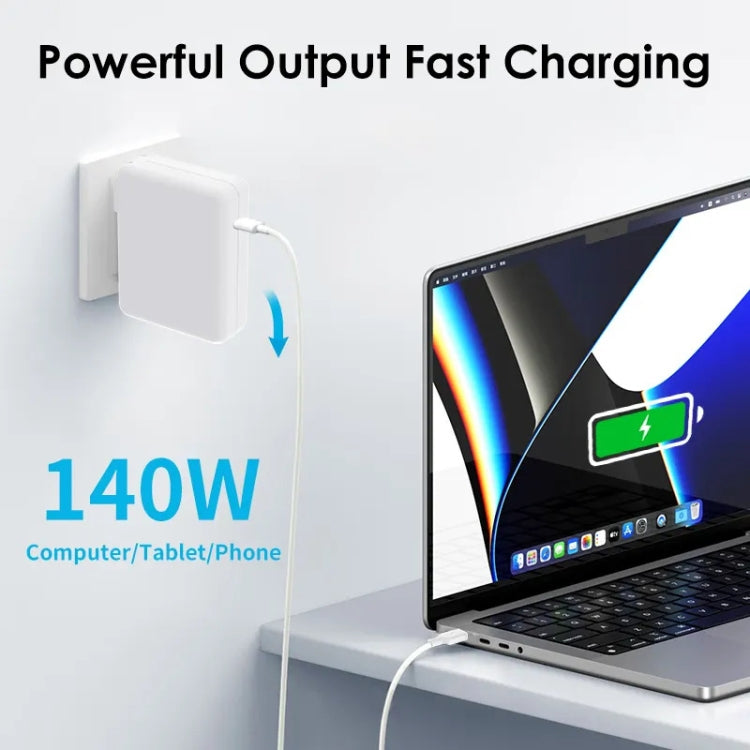 PD3.1 140W USB-C PD Laptop Power Adapter + 2m 5A USB-C to USB-C Data