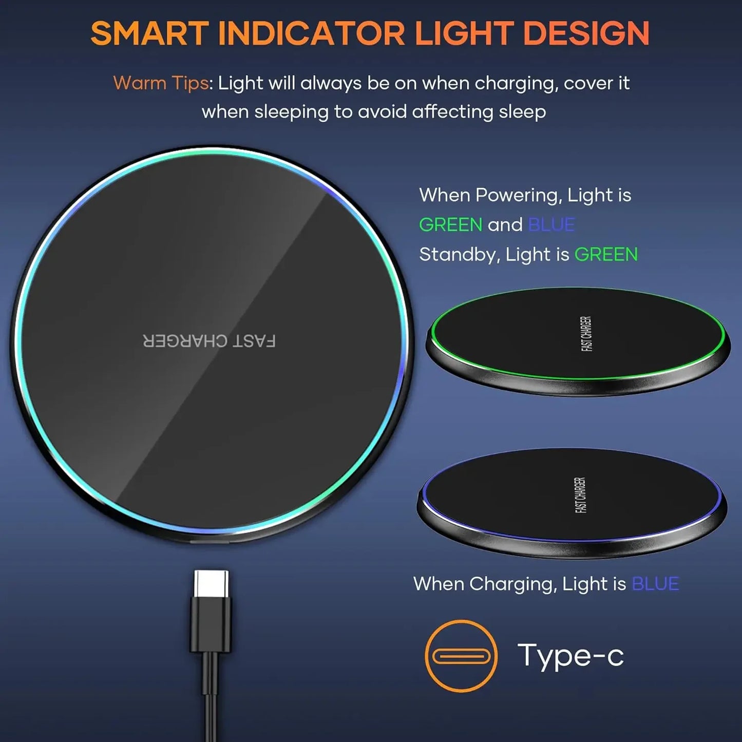 30W Wireless Charger Pad Stand Desk Mobile Phone Fast Charging Station