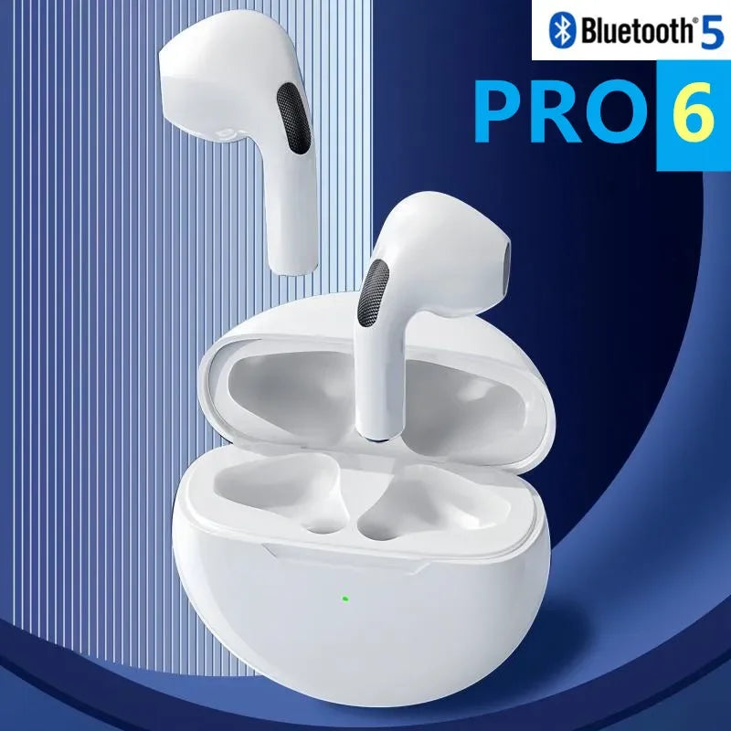 TWS Pro6 Earphone Bluetooth Headphones with Mic 9D Stereo Pro 6