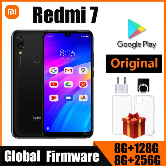 Xiaomi Redmi 7 Cellphone with Phone Case, Dual SIM Solt Cellphone