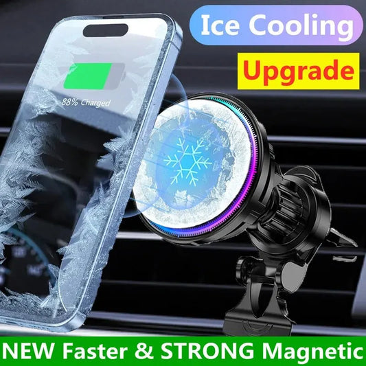 Magnetic Car Wireless Charger Cooling Car Phone Holder Mount for