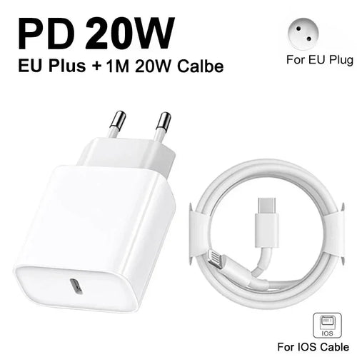 For iPhone 16 15 Samsung PD 20W USB Type C Charger Fast Charging Power