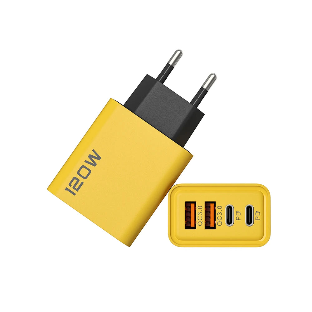 120W PD USB Charger Fast Charging Type C Mobile Phone Adapter For