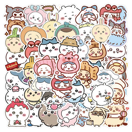 64PCS Cute Chiikawa Stickers Cartoon Laptop Phone Phone Case Luggage