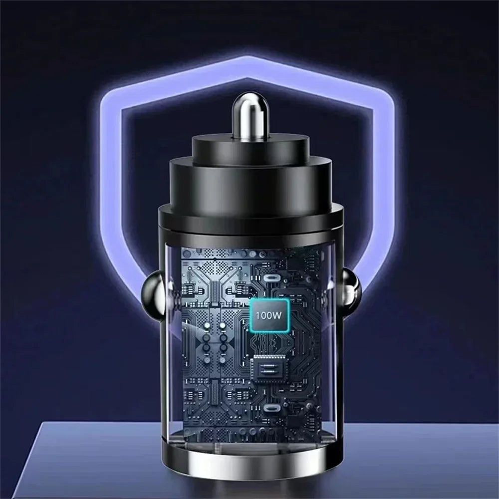 100W Mini USB Car Charger PD Type C Fast Charging Car Charger Lighter