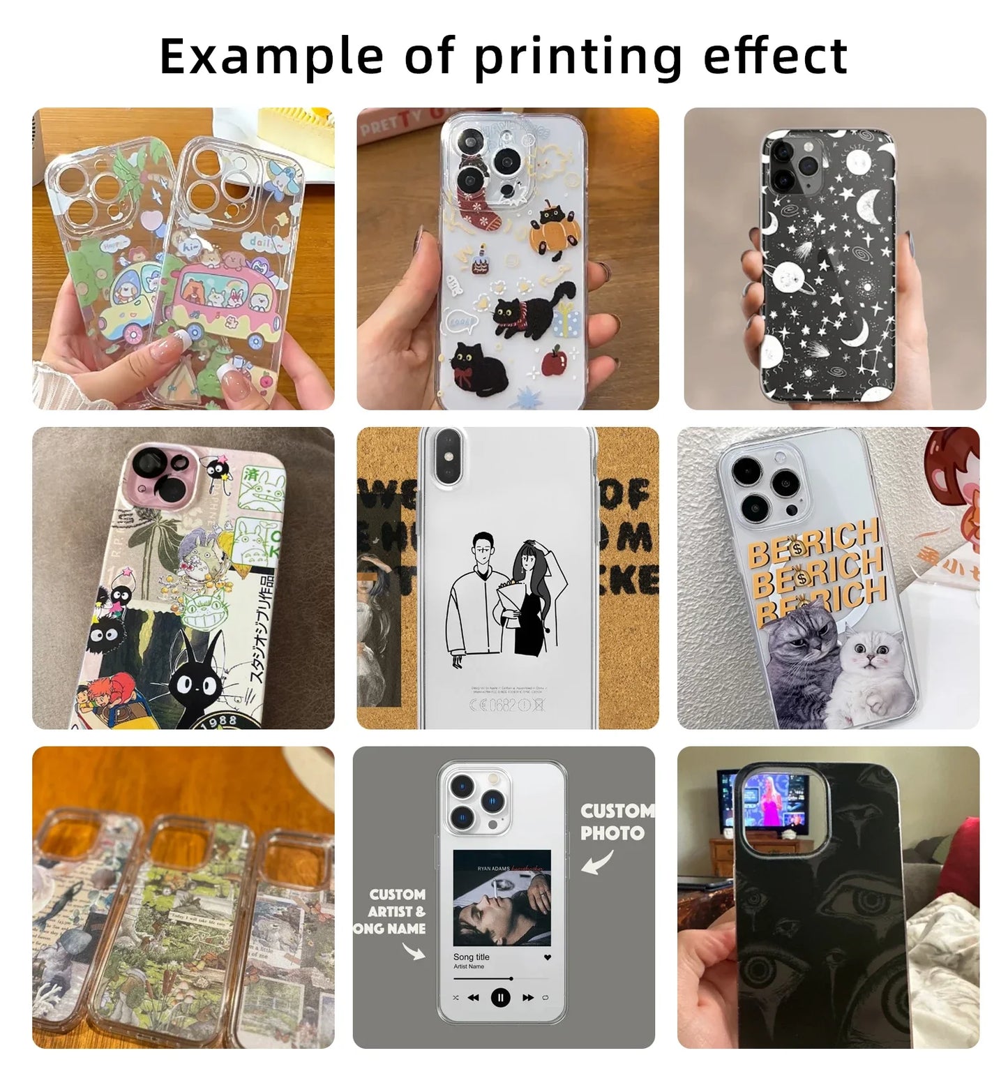 Customized transparent Soft Phone Case for iPhone 16 15 14 13 12 Pro