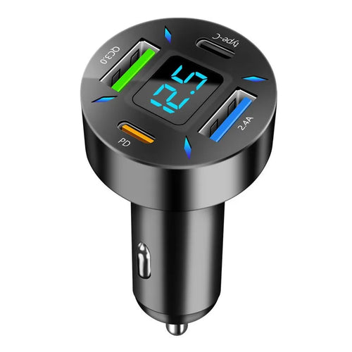 4 Ports USB Car Charger Fast Charging PD Quick Charge 3.0 USB C Car