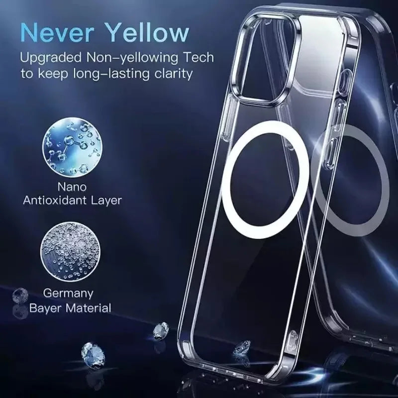 Clear Phone Case For iPhone 11 12 13 14 15 Pro Max For Magsafe