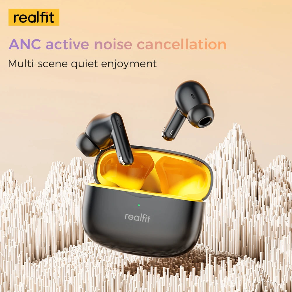 Realfit F3 ANC Active Noice Cancellation Bluetooth Earphones HIFI