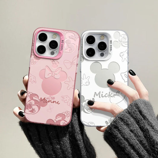 Disneys Mickeys Minnies Mouses Back Shadow Phone Case For iPhone 16 15