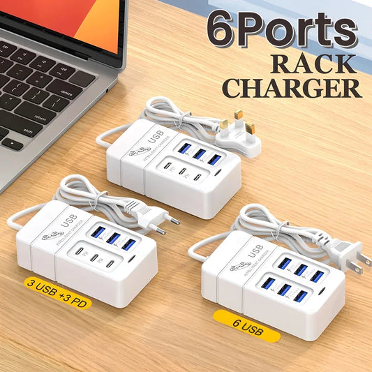 35W Multiport USB Charger PD Type C Fast Charging EU US Plug Wall